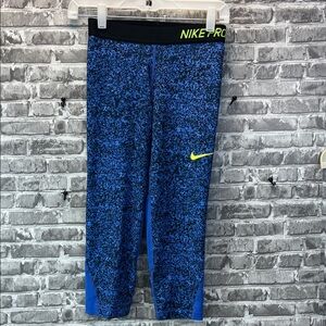 Girls Nike‎ Pro Blue Athletic Leggings